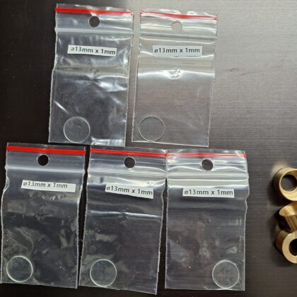 13mm lenses. 5-pack. Brass free.